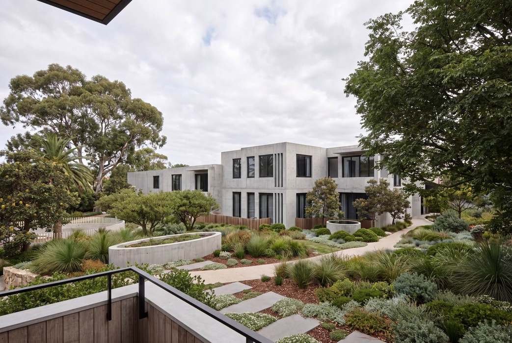 Concrete house, street view