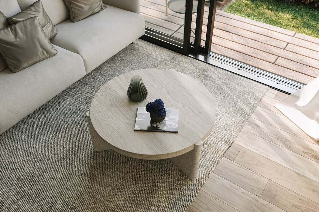 Coffee table, aerial detail