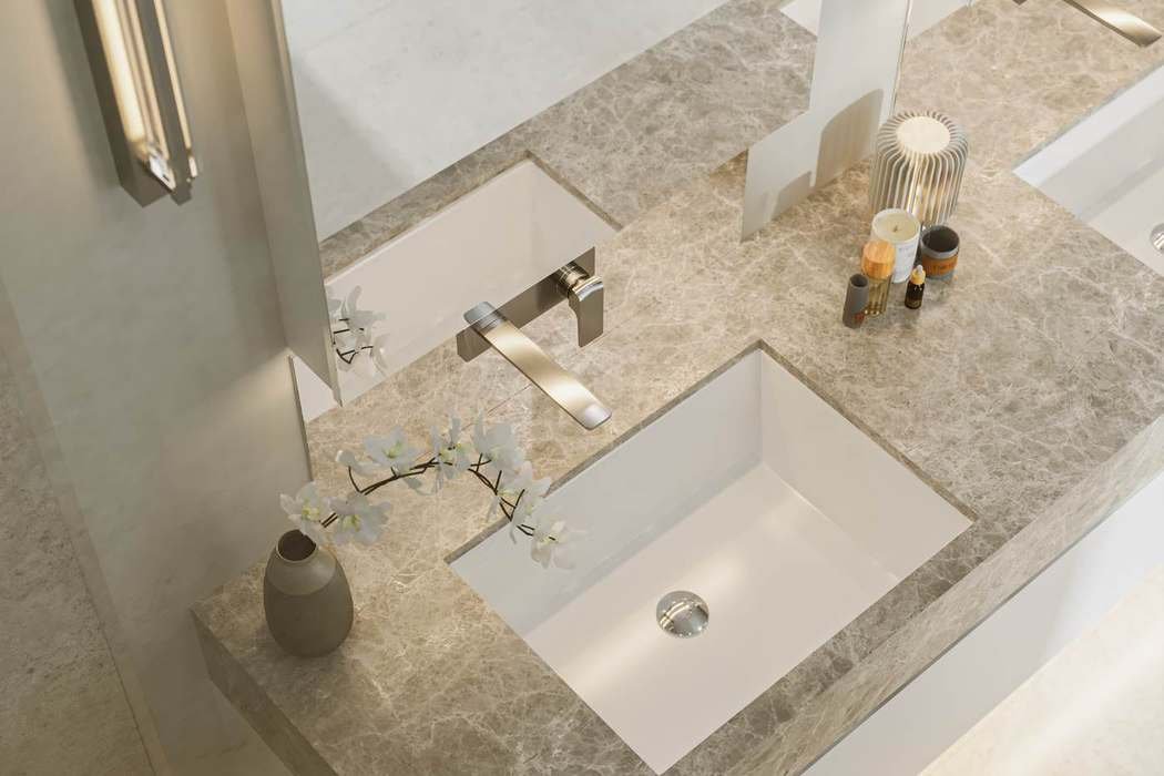 Bathroom vanity, overhead detail